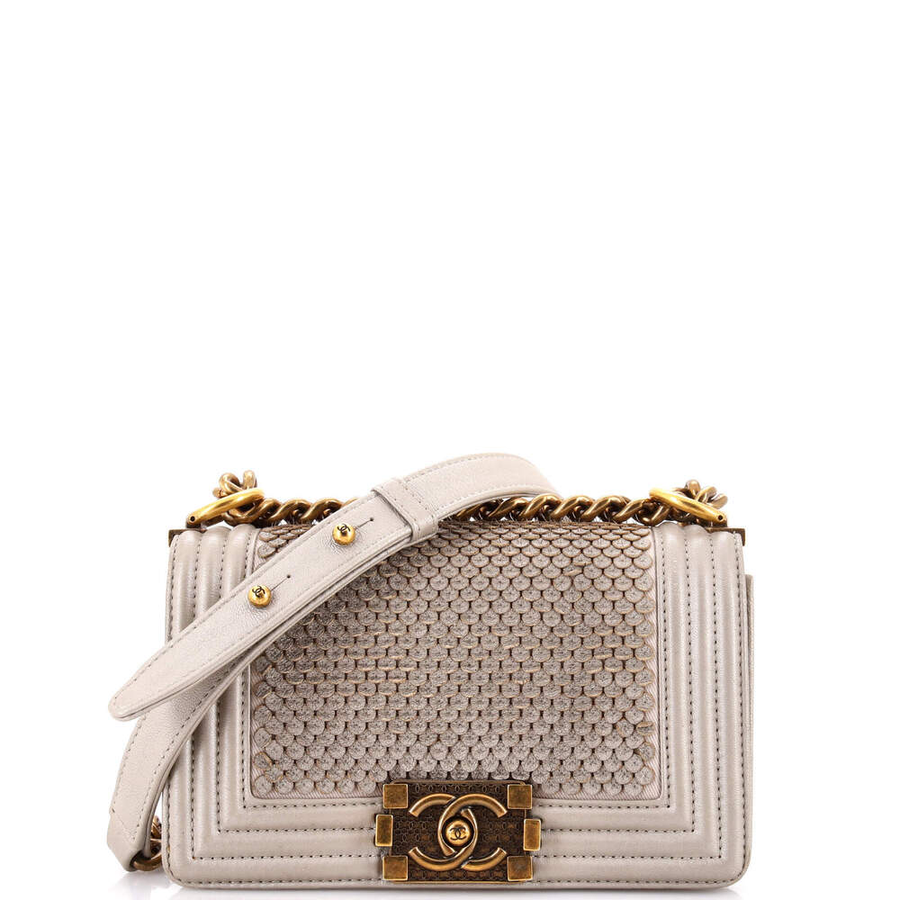 Chanel Small Boy Flap Bag Scaled Lambskin